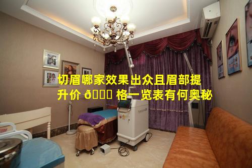 切眉哪家效果出众且眉部提升价 🐅 格一览表有何奥秘
